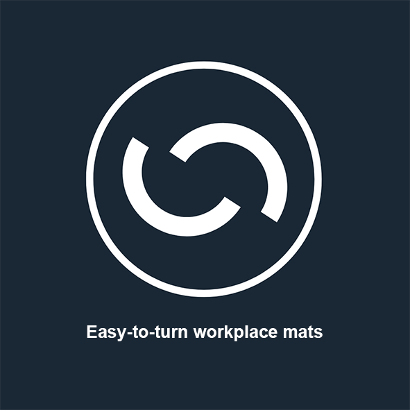 Easy to turn workplace mat - ERGOLASTEC